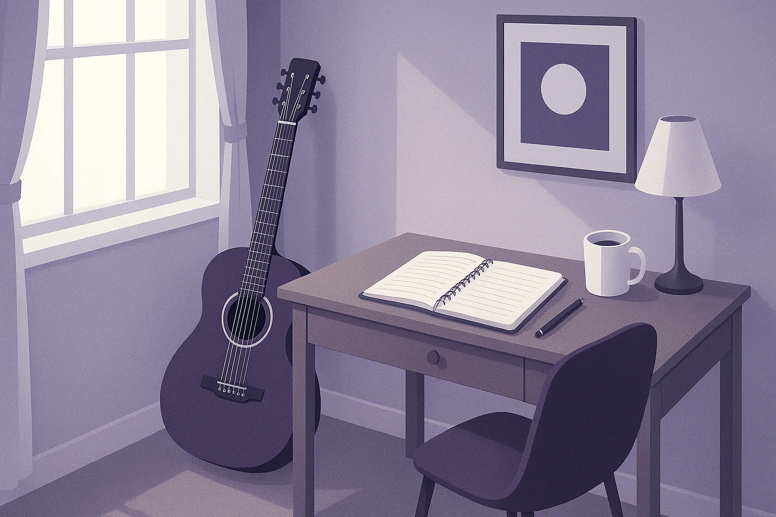aulas de musica para iniciantes em ambiente organizado de estudo